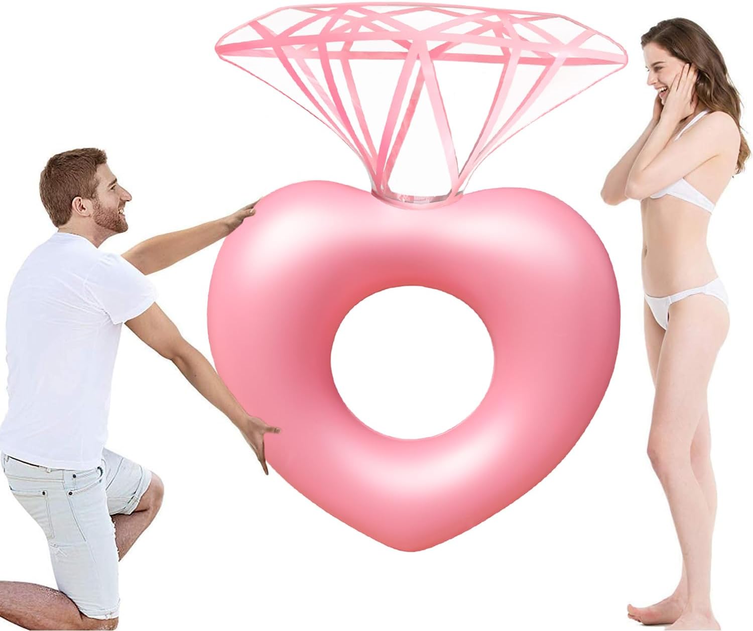 Pool Float Ring Inflatable - Diamond Swimming Ring Floaty Party Pools