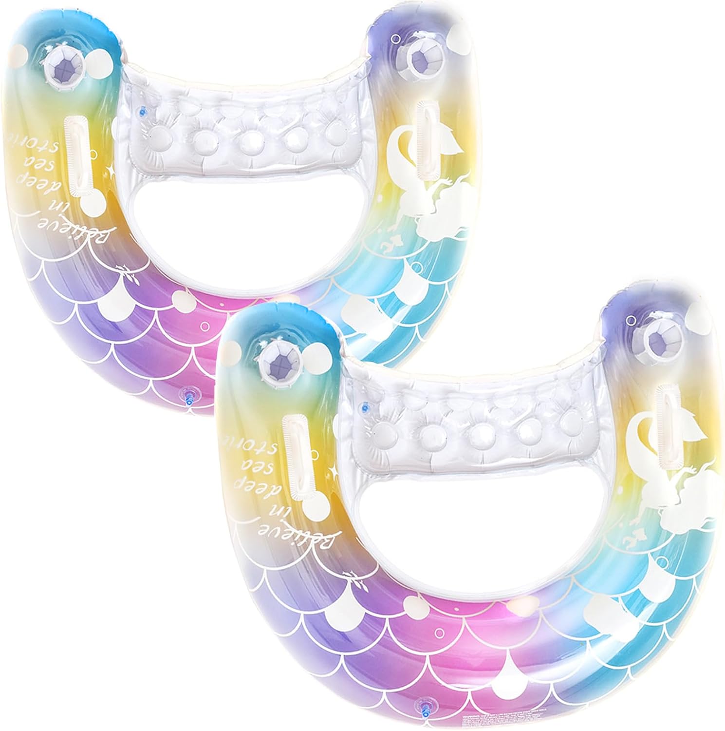 Pool Float Ring Inflatable - 2 pcs Mermaid Pool Floats-30 inch