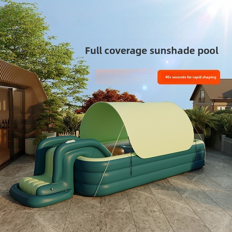 Water Slide Inflatable - Inflatable Kiddie Pool with Slide &