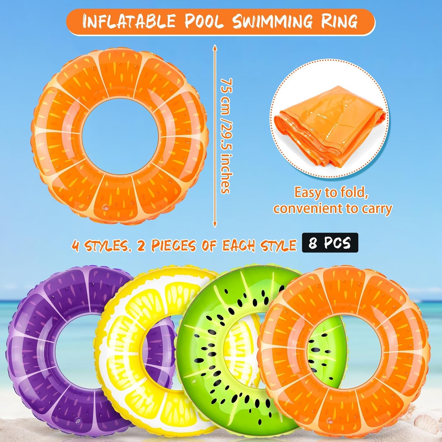 8 Pack Inflatable Pool Rings S - đánh giá và giá Pool Float Ring Inflatable