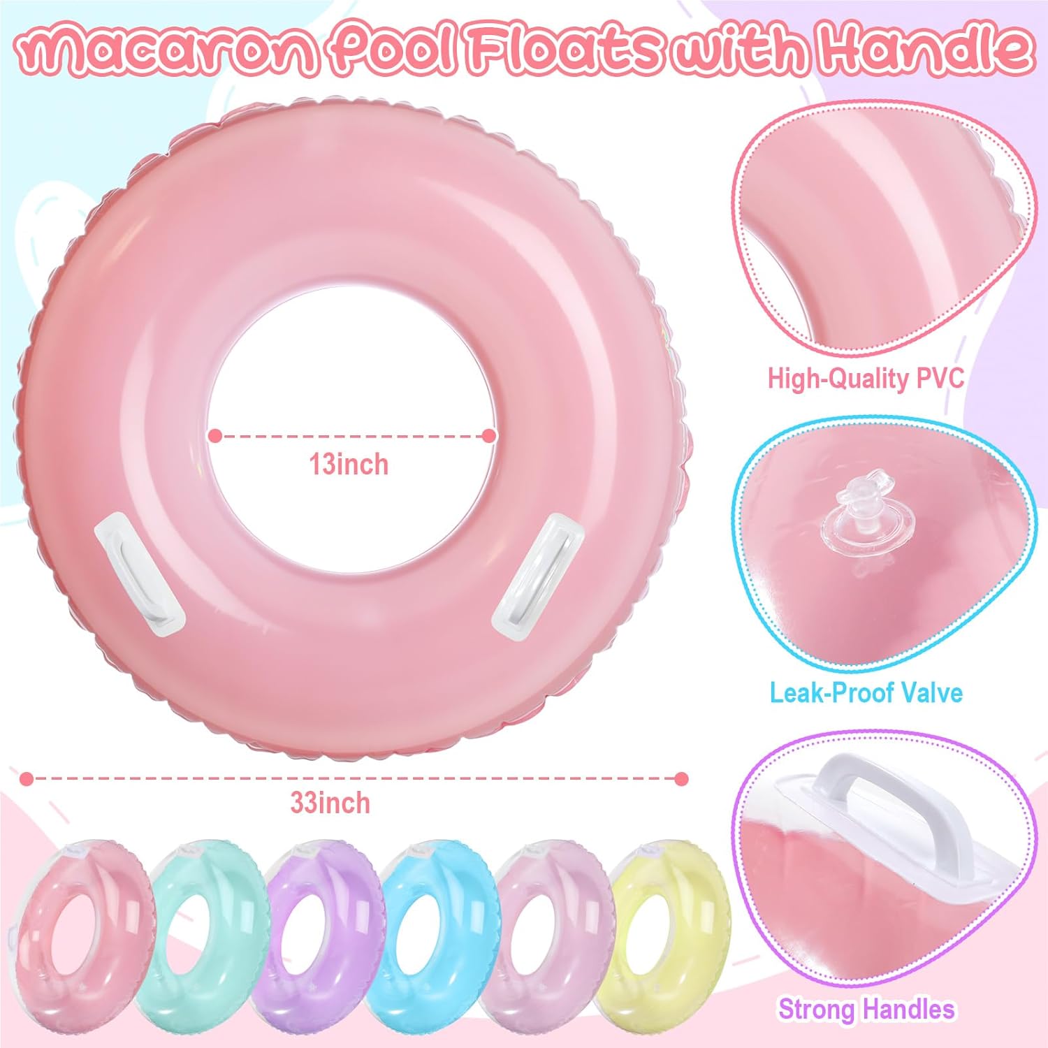 6 Pack 33'' Inflatable Pool Fl - đánh giá và giá Pool Float Ring Inflatable