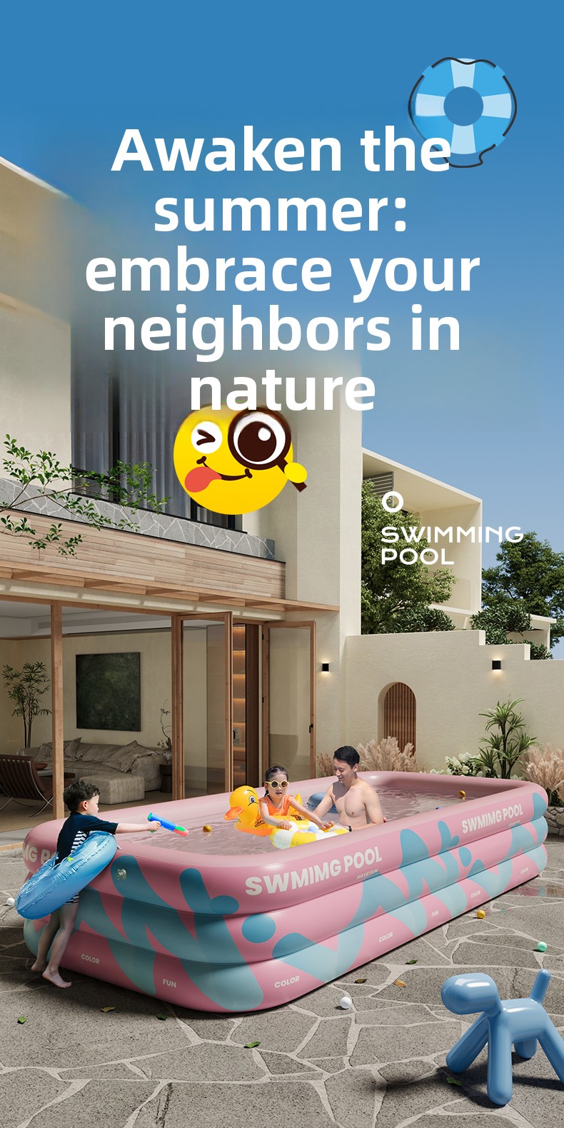 Inflatable Pool With Sunshade  - đánh giá và giá Water Slide Inflatable