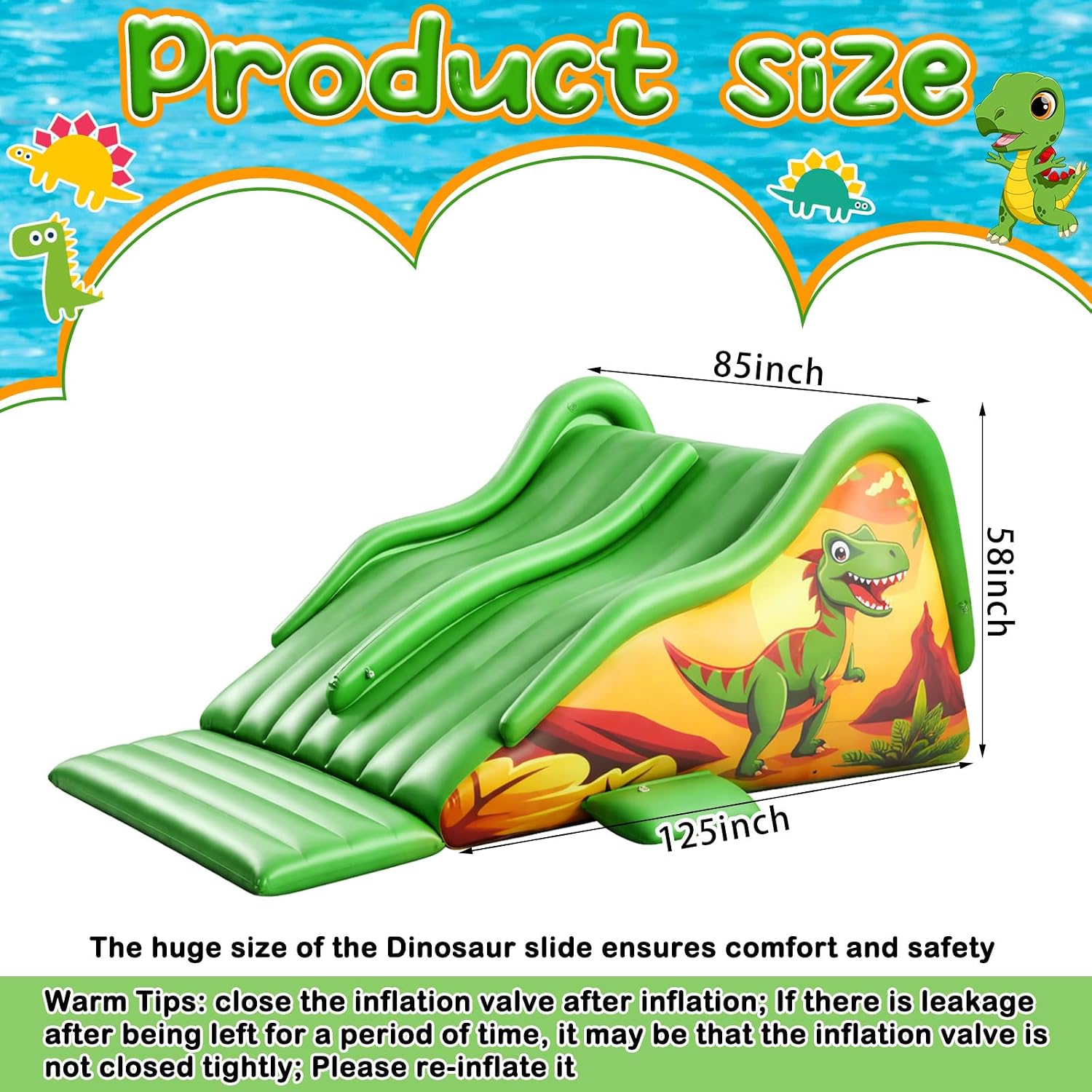 125 Inch Giant Inflatable Dino - đánh giá và giá Water Slide Inflatable