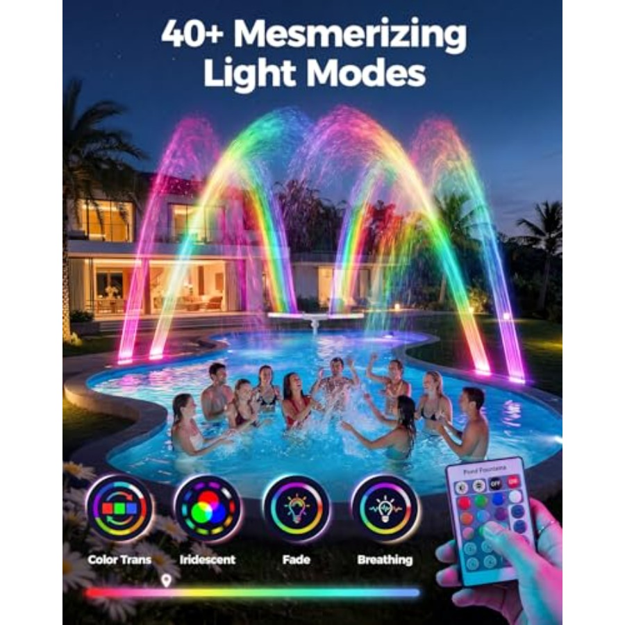 Solar pool fountain for ingrou - đánh giá và giá Pool Light Solar Rechargeable