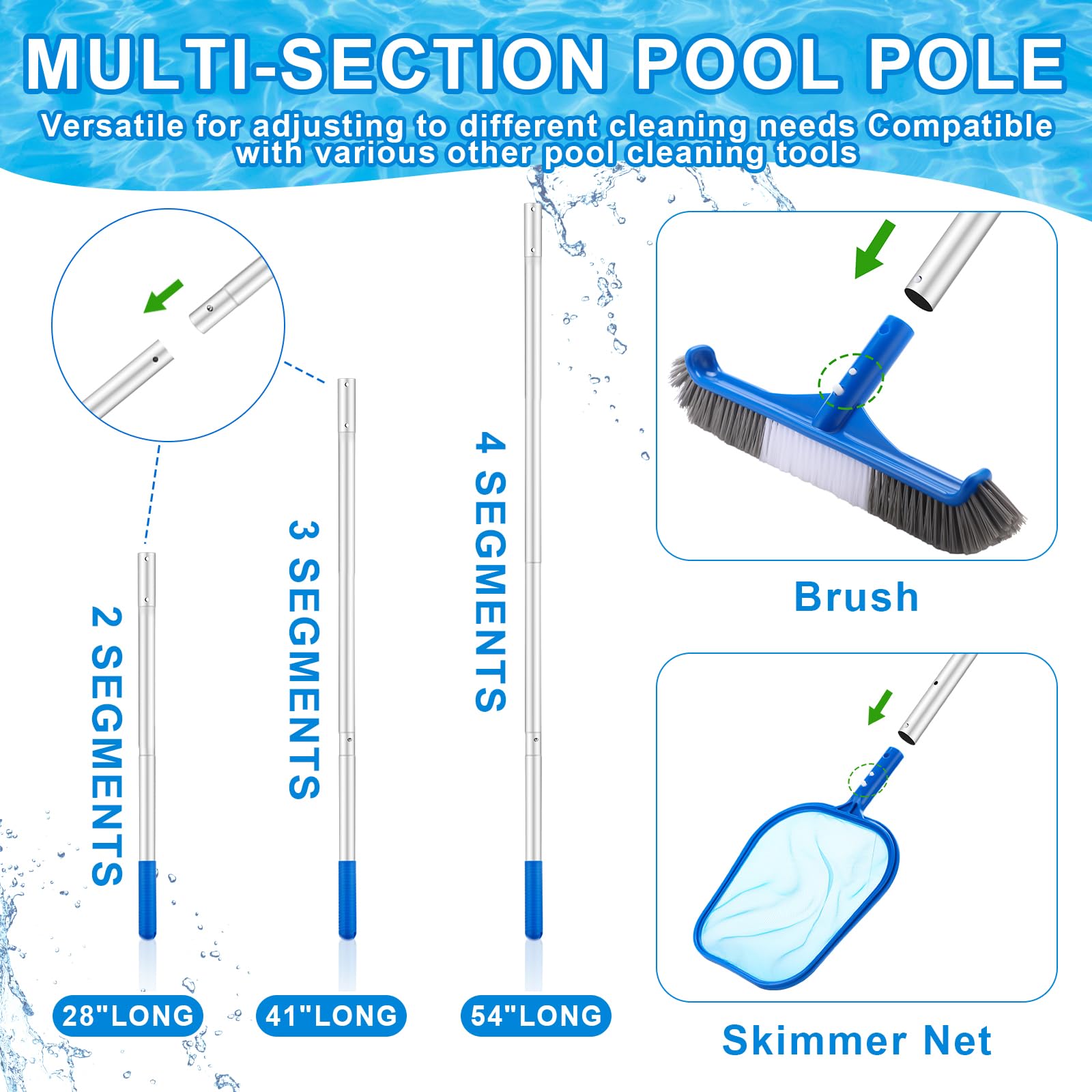 3 Pcs Pool Cleaning Kit with H - đánh giá và giá Pool Skimmer Net