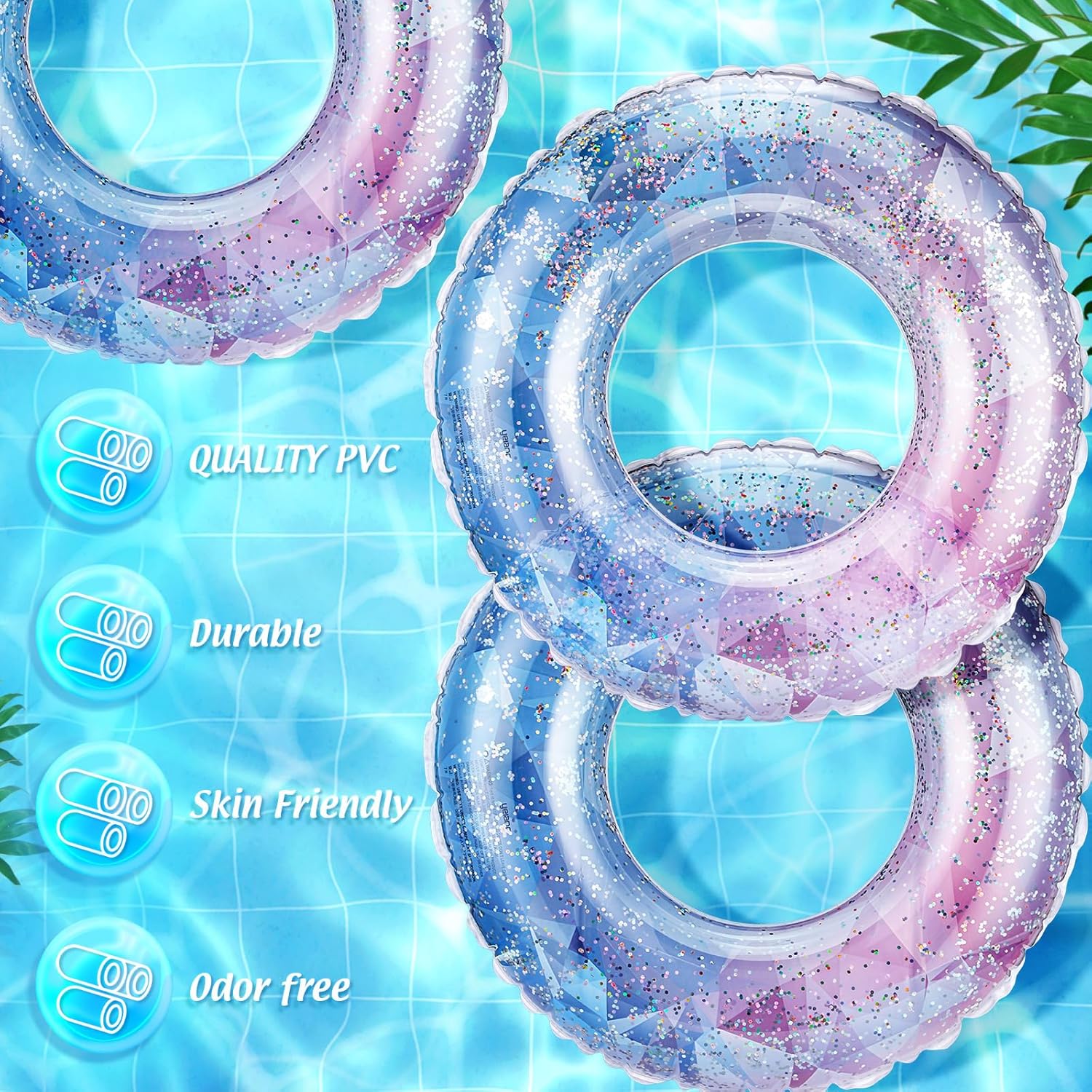 8 Pcs Inflatable Pool Floats T - đánh giá và giá Pool Float Ring Inflatable