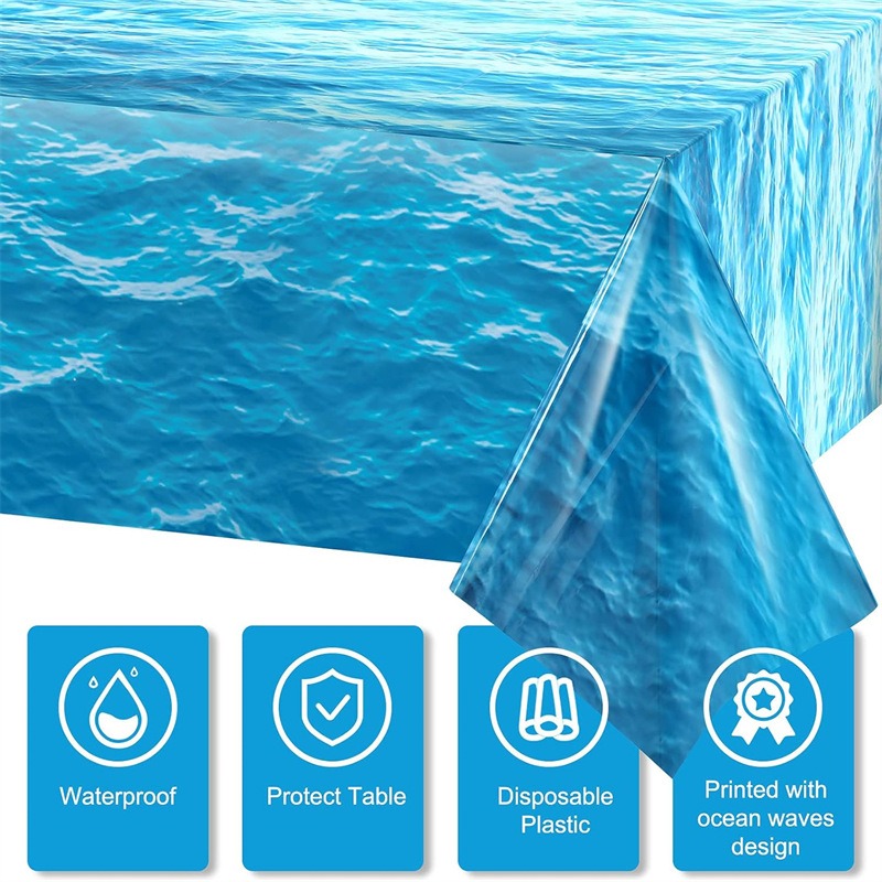 Blue Ocean Wave Pattern Dispos - đánh giá và giá Pool Cover Waterproof